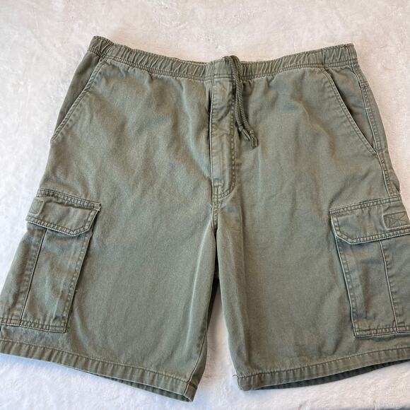 Union Bay Vintage Green Cargo Shorts DrawString Waist Men's size XL - Picture 3 of 9